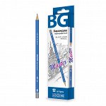Карандаш простой деревянный ч/г BG &quot;&quot;Master&quot;&quot; HB, шестигран., европодвес