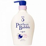 443758 &quot;SHISEIDO&quot; &quot;SENKA&quot; &quot;Perfect Bubble&quot; Дезодорирующий гель для душа с эффектом увлажнения с гиалуроновой кислотой со сладким цветочным ароматом 500мл 1/9