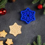 Форма для печенья «Снежинка», вырубка, штамп, 9x9 см, цвет синий