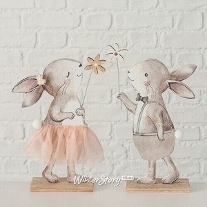 Набор декоративных фигурок Крольчата Розейла и Пауло 25 см, 2 шт (Boltze)