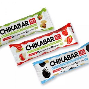 Батончики / печенье / напитки CHIKALAB CHIKABAR в белом шоколаде 60g