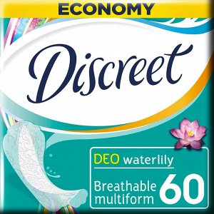 DISCREET Женские гигиенические прокладки на каждый день Deo Water Lily Multiform 60шт