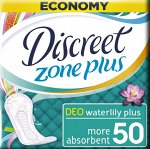DISCREET Plus Женские гигиенические прокладки на каждый день Deo Water Lily Plus Trio, 50 шт.