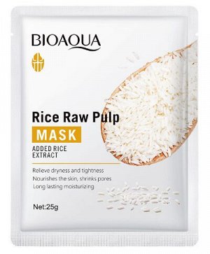 BIOAQUA Mask Added Rice Extract Увлажняющая тканевая маска для лица с экстрактом риса, 25 г.