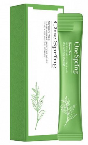 ONE SPRING Green Tea Moisturizing Sleeping Mask ночная гель-маска для лица с зеленым чаем, 4мл*20шт