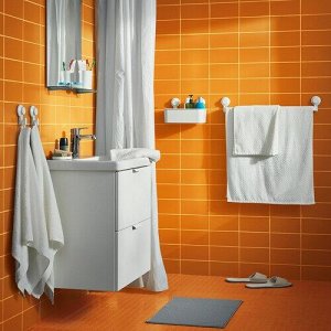 IKEA ФИНЦЕН, коврик для ванной, серый, 40x60 см
