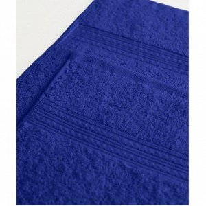 Полотенце махровое, размер 30х60 см, цвет синий