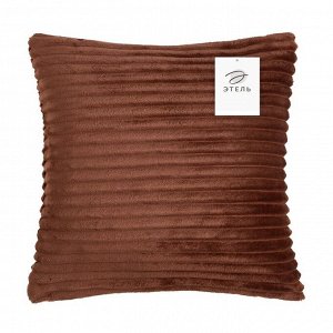 Чехол на подушку  цв.коричневый,40 х 40 см, велсофт, 100% п/э