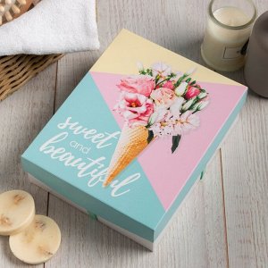 Набор махровых салфеток "Sweet and beautiful" 30х30 см -5шт, 100% хл, 340гр/м2