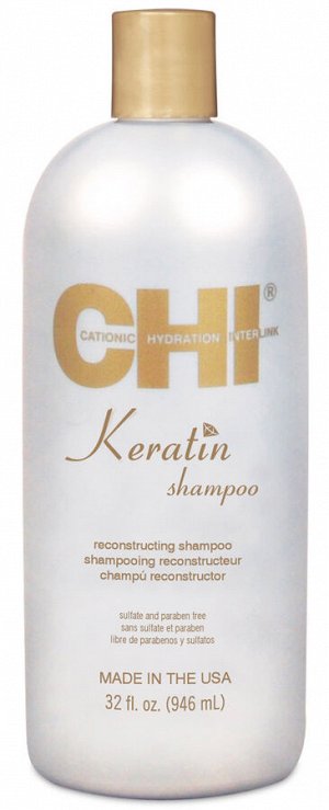 Чи Кератиновый восстанавливающий шампунь для волос Keratin Shampoo, 946 мл (Chi, Keratin)