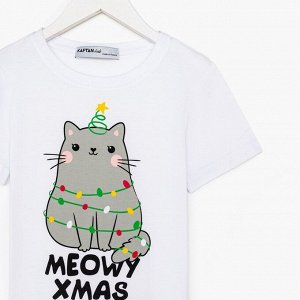 Пижама новогодняя детская KAFTAN "MEOWY XMAS" размер30 (98-104)
