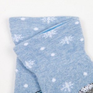 Носки детские махровые, цвет светло-голубой меланж/голубой, размер 14-16