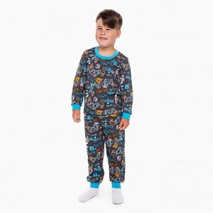 Пижама для мальчика, цвет т.синий/play, рост