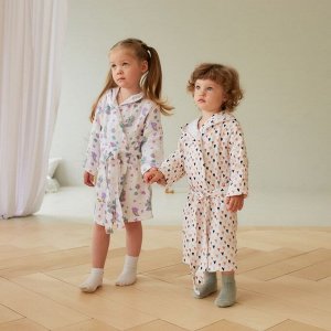Халат детский муслиновый LoveLife «Единороги» (4 года, рост 104-110 см) 100% хлопок, 235 г/м²