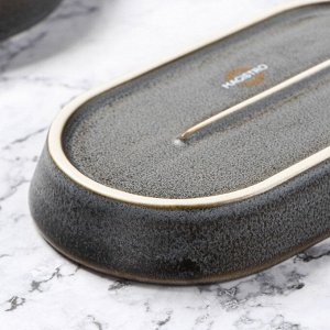 Блюдо Magistro Urban, 260 мл, 18x9.8x2.5 см, овальное, фарфор, серый