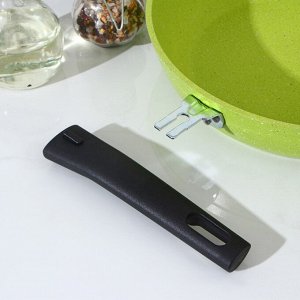 Сковорода Trendy style, d=26 см, съёмная ручка, антипригарное покрытие, цвет зелёный