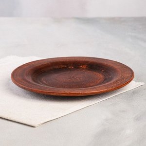 Тарелка "Гладкая", плоская, красная глина, 18 см