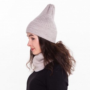 Комплект женский зимний (шапка/снуд), цвет бежевый, размер 56-58