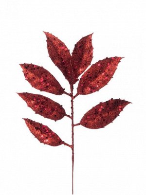 Ветка с листиками 31 х14 см цвет красный