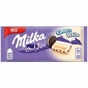 Шоколад Милка белый шоколад с кусочками печенья Орео /  Белый шоколад Milka Oreo White 100 гр