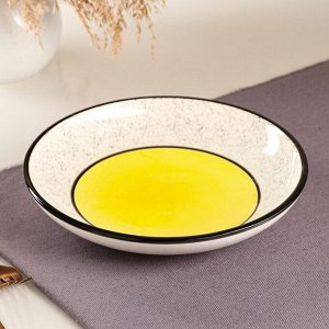 Тарелка керамическая "Персия",лубокая, 550 мл, 20 см, жёлтая, 1 сорт, Иран