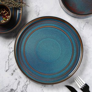 Тарелка обеденная Magistro Garland, d=22,5 см, цвет синий
