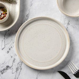 Тарелка фарфоровая десертная Magistro Urban, d=18,5 см, цвет белый с чёрным