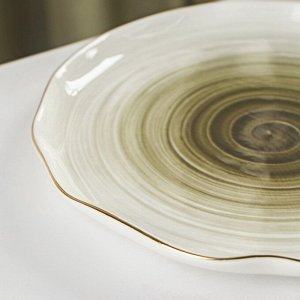 Тарелка пирожковая Доляна «Млечный путь», d=19 см, цвет серый
