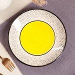 Тарелка &quot;Персия&quot;, плоская, керамика, желтая, 19 см, , Иран