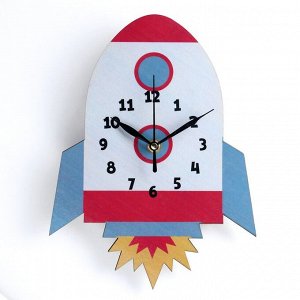 Часы настенные, серия: Детские, ""Ракета"", дискретный ход , микс