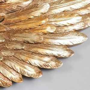 Сувенир полистоун настенный декор "Золотые крылья" набор 2 шт  размер крыла 18х41х6 см
