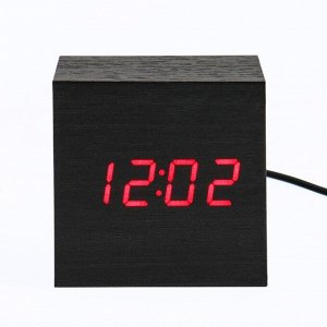 Настольные электронные часы "Цифра", 6.5 х 6.5 см, красная индикация