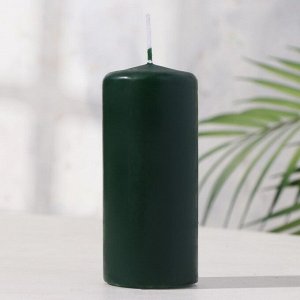Свеча - цилиндр, 5х11,5 см, 25 ч, 175 г, темно-зеленая