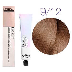 LOREAL PROFESSIONNEL Лореаль Крем краска для волос тон в тон без аммиака тон 9.12 молочный коктейль холодный перламутровый Loreal Dia Light 50 мл