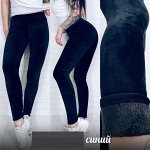 Лосины велюр утепленные синий