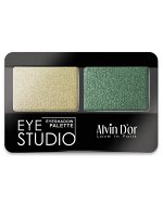 ALVIN D&#039;OR AES-14 Тени для век двойные EYE STUDIO 5г (тон 14 - легкий зеленый+изумруд)