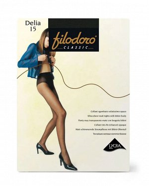 Filodoro Delia 15 колготки женские матовые с высокими ажурными трусиками