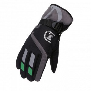 Лыжные перчатки мужские в спортивном стиле, цвет черный