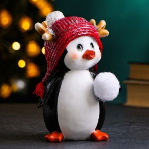 Фигура "Пингвиненок со снежком" в левом крыле, 14х11,5х17см