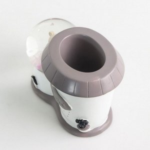 Стеклянный шар свет/для ручек "Мишка и домик" МИКС 12х8х17 см
