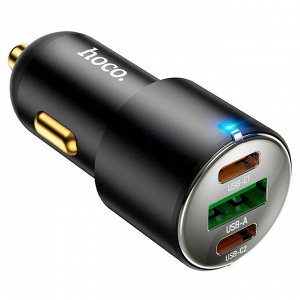Автомобильное зарядное устройство hoco NZ6, 2хType-С + USB 45w/QC3.0