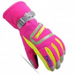 Перчатки детские лыжные для девочки без принта, цвет розовый