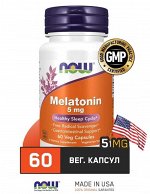 Мелатонин NOW Melatonin 5 мг - 60 капсул