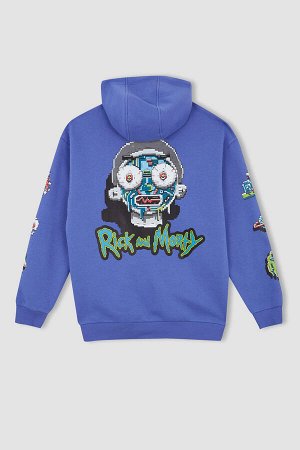 Cool Rick and Morty Licensed Boxy Fit Мягкая пушистая толстовка с капюшоном