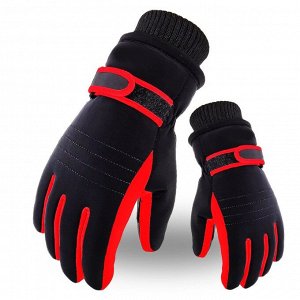 Перчатки утепленные мужские спортивные, цвет черный/красный