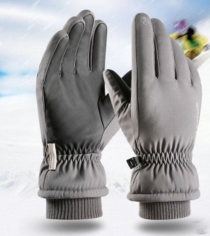 Перчатки утепленные мужские в спортивном стиле, цвет серый