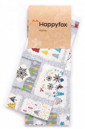 Happy Fox Набор полотенец из рогожки с петельками 2 шт