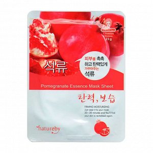 Тканевая маска, д/лица с гранатом Pomegranate, Natureby, Ю.Корея, 23 г, (10)