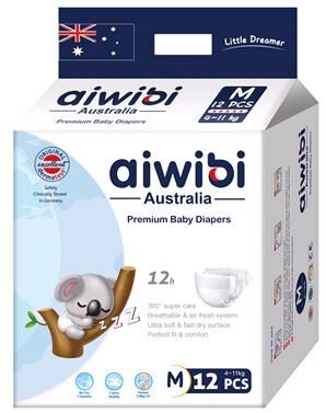 Подгузники детские AIWIBI Premium M (6-11кг) 12шт Арт-AWB07-M-12/711217