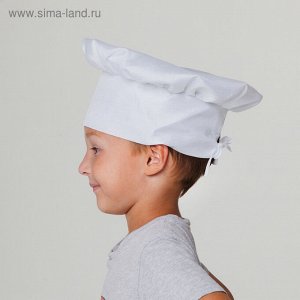 Карнавальный колпак ""Повар"", обхват головы 53-57 см, цвет белый